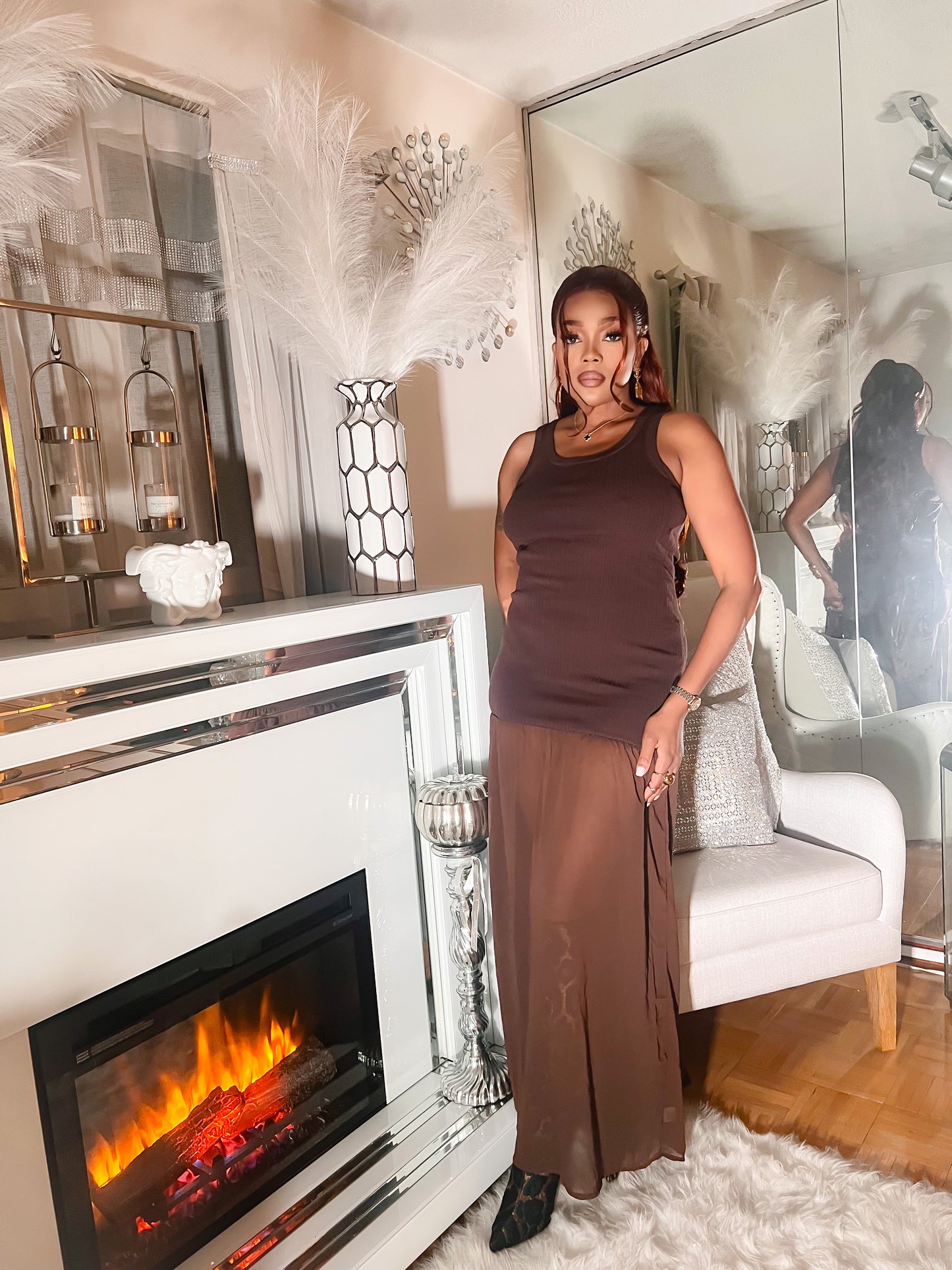 She’s all that mesh maxi dress