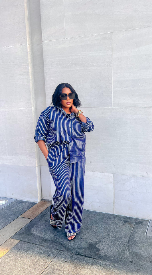 Stripe pants set