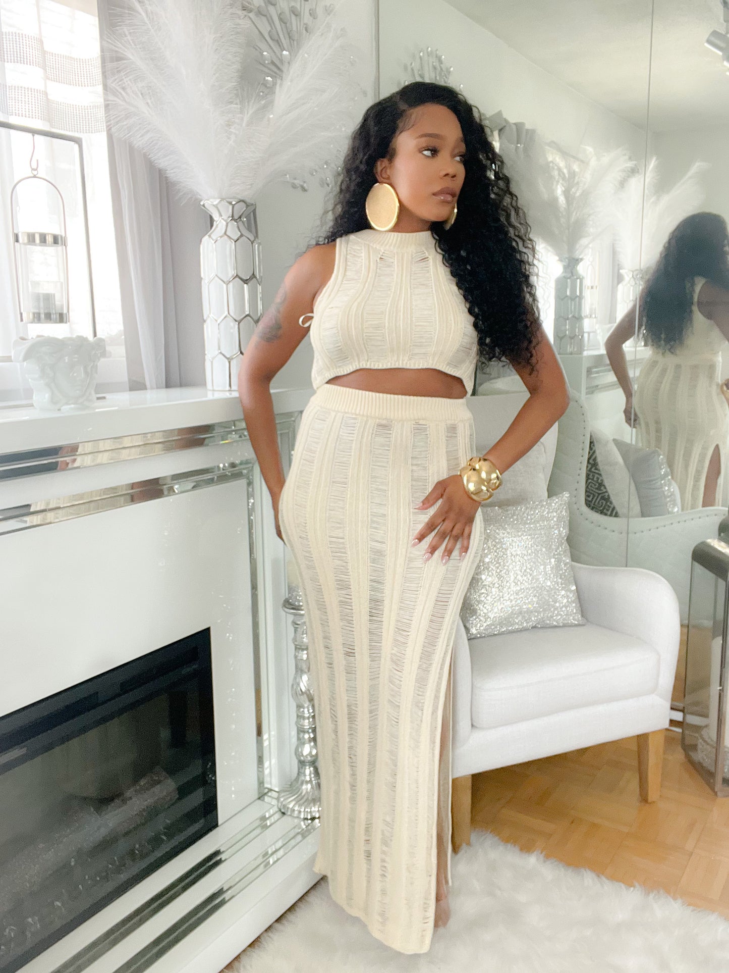 All natural maxi skirt set