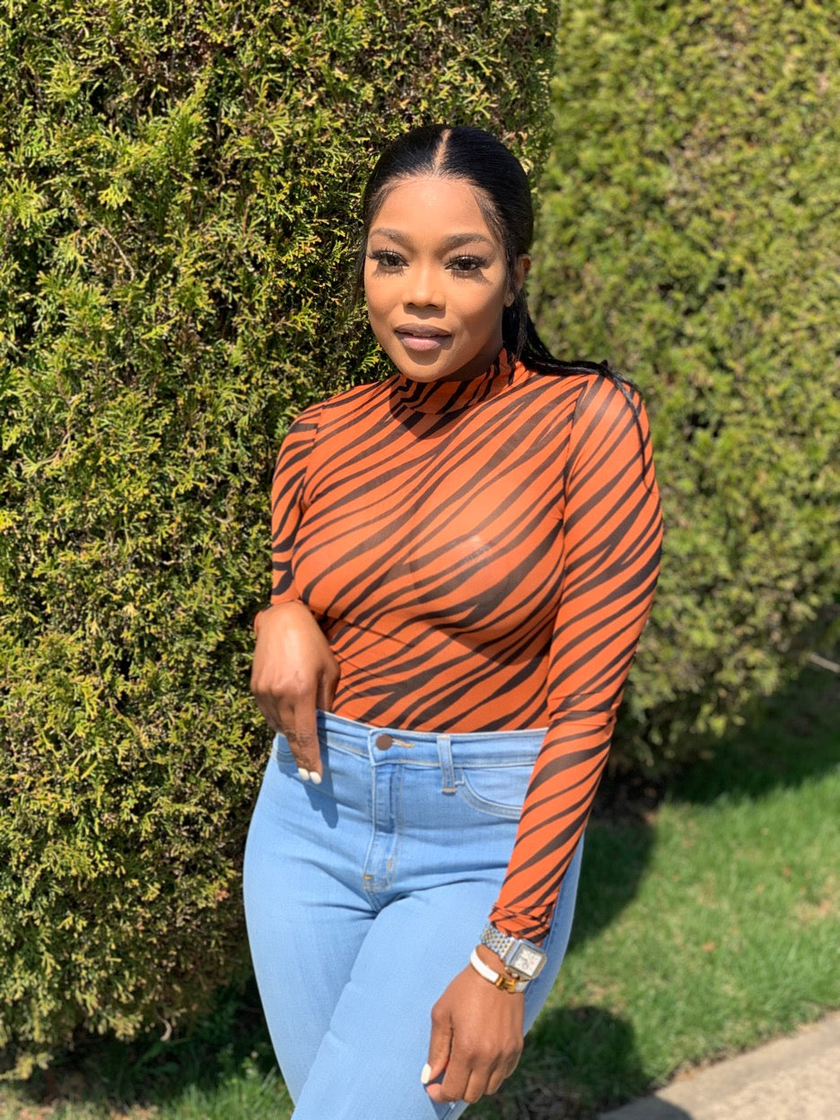 Tiger stripe bodysuit