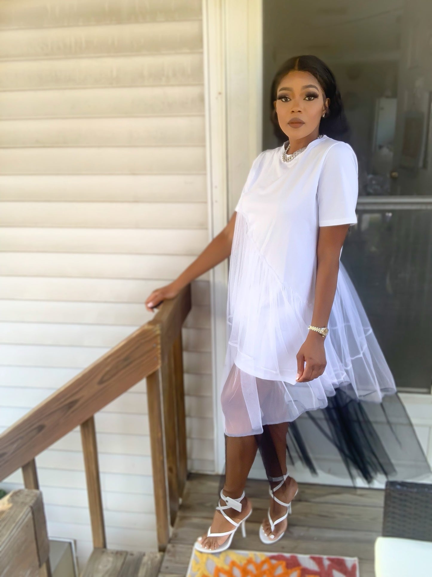 Tulle T-shirt dress