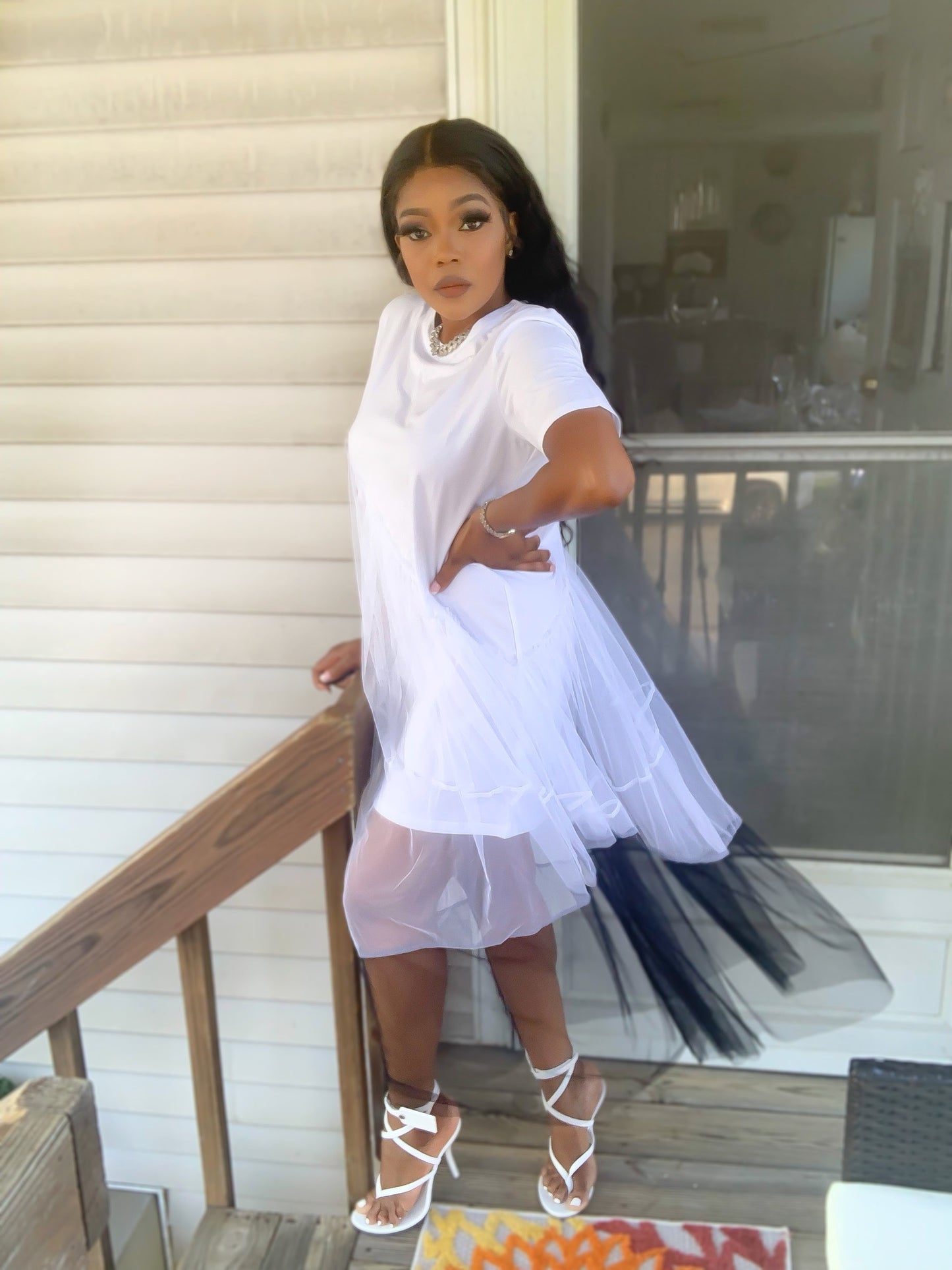 Tulle T-shirt dress