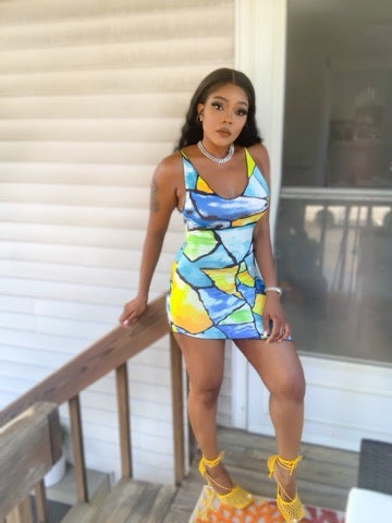 Mosaic mini dress