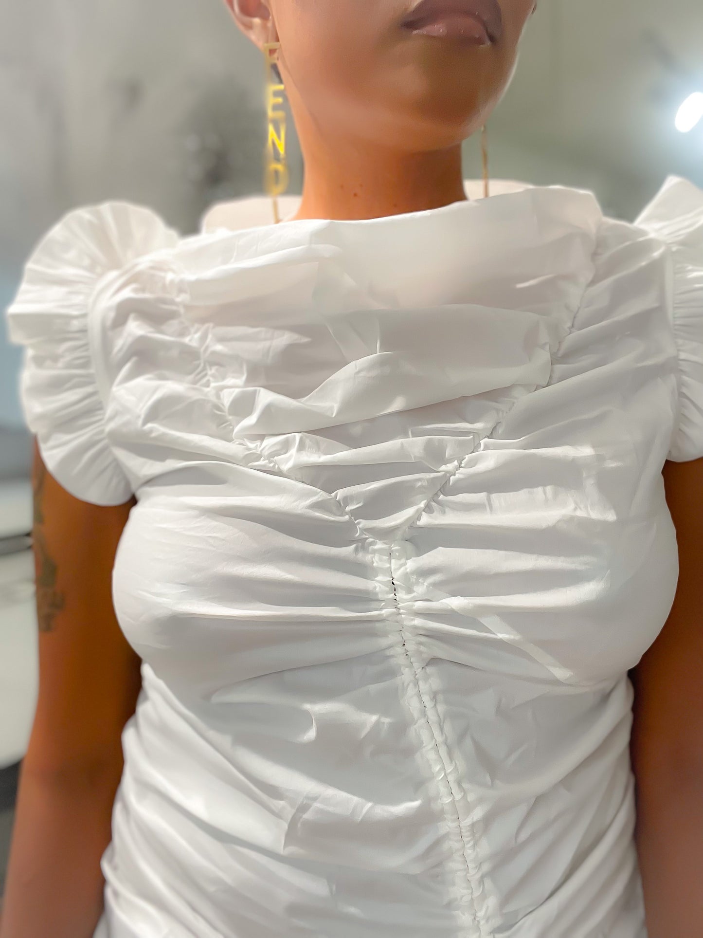 No strings attached ruffle dress