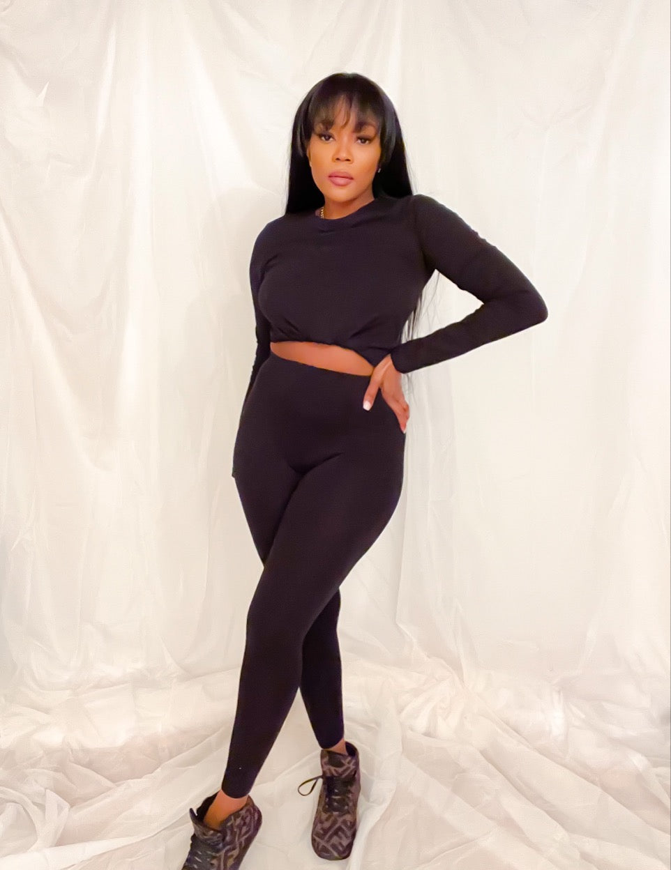 Body basic leggings set long sleeves