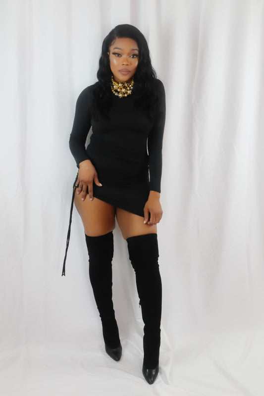 Long sleeve little black dress